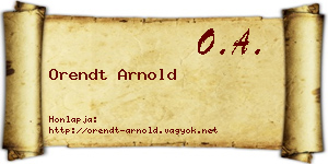 Orendt Arnold névjegykártya