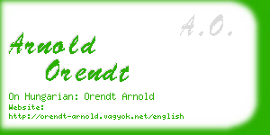 arnold orendt business card